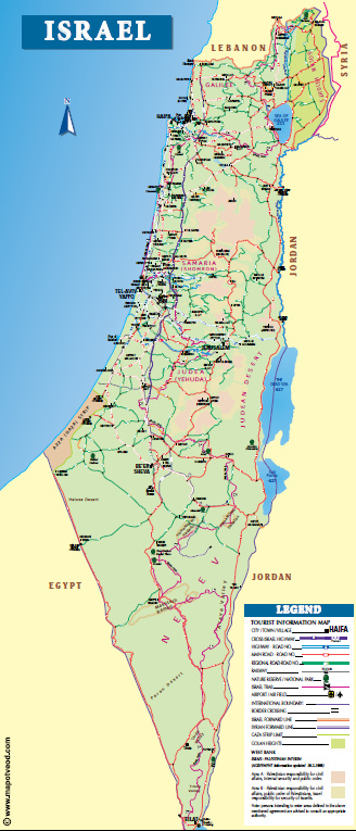 Carte de l'officie du tourisme israÃ©lien